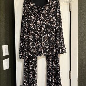 Heart Black Pajama Set